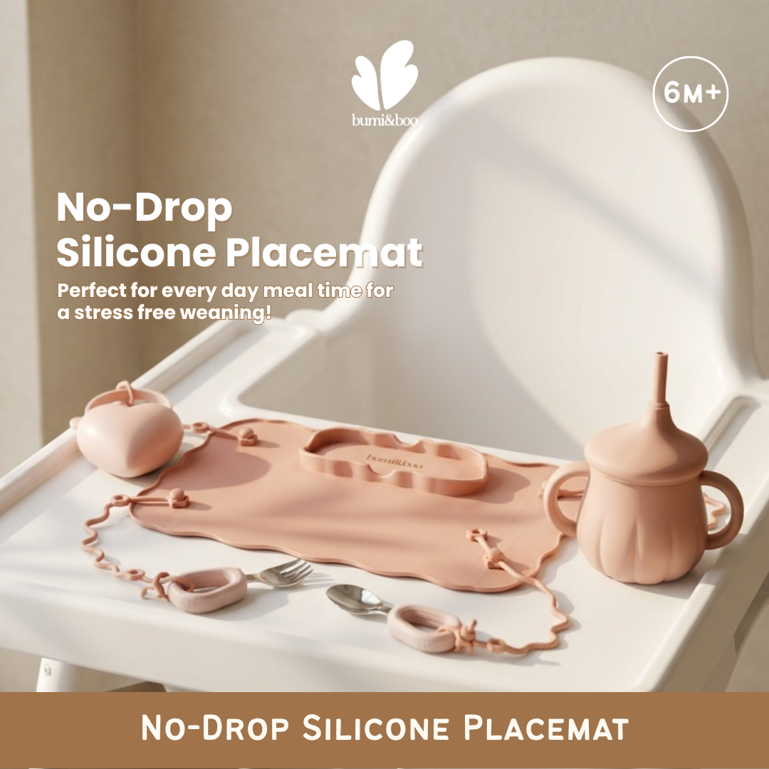 No Drop Silicone Placemat BLW Baby Feeding Toy Utensil Holder