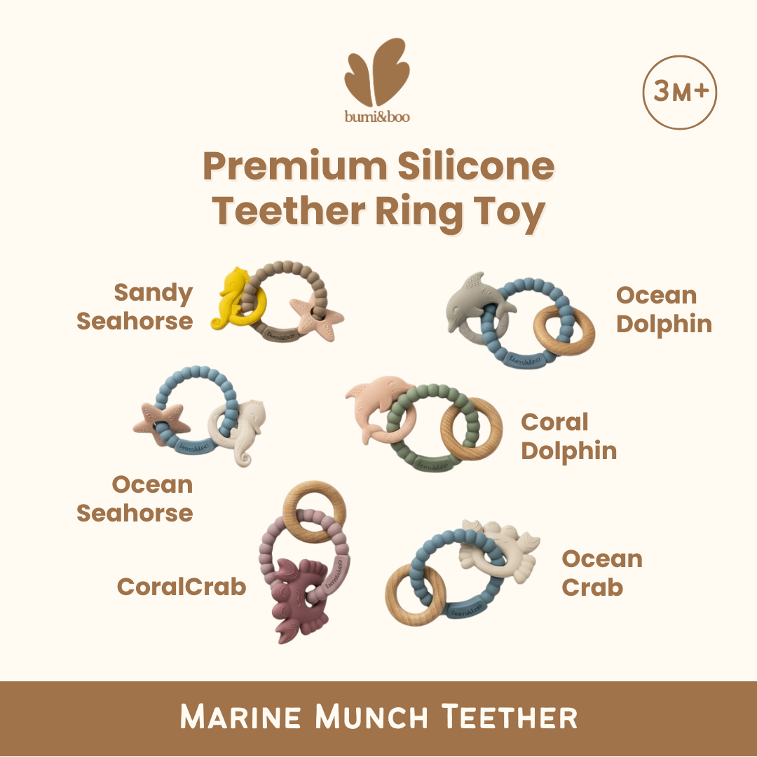 Premium Silicone Teether Ring Toy - Marine Munch Teether