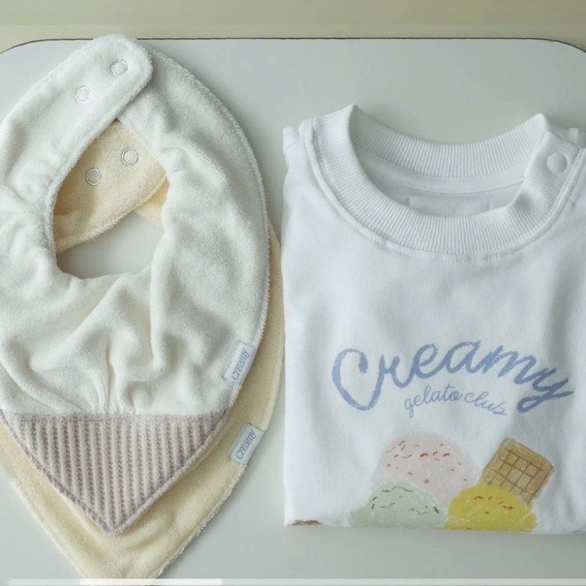 Creamy Gelato Gift Set B: Gelato Romper, Vanilla Cone Bib and Lemon Bib