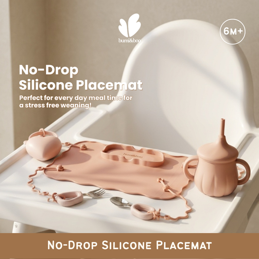 No Drop Silicone Placemat BLW Baby Feeding Toy Utensil Holder