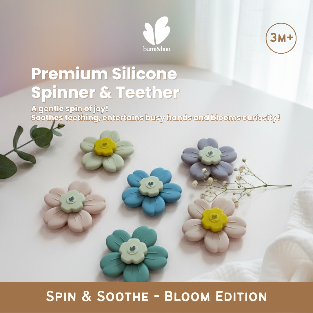 Premium Silicone Spinner & Teether - Spin & Soothe - Bloom Edition