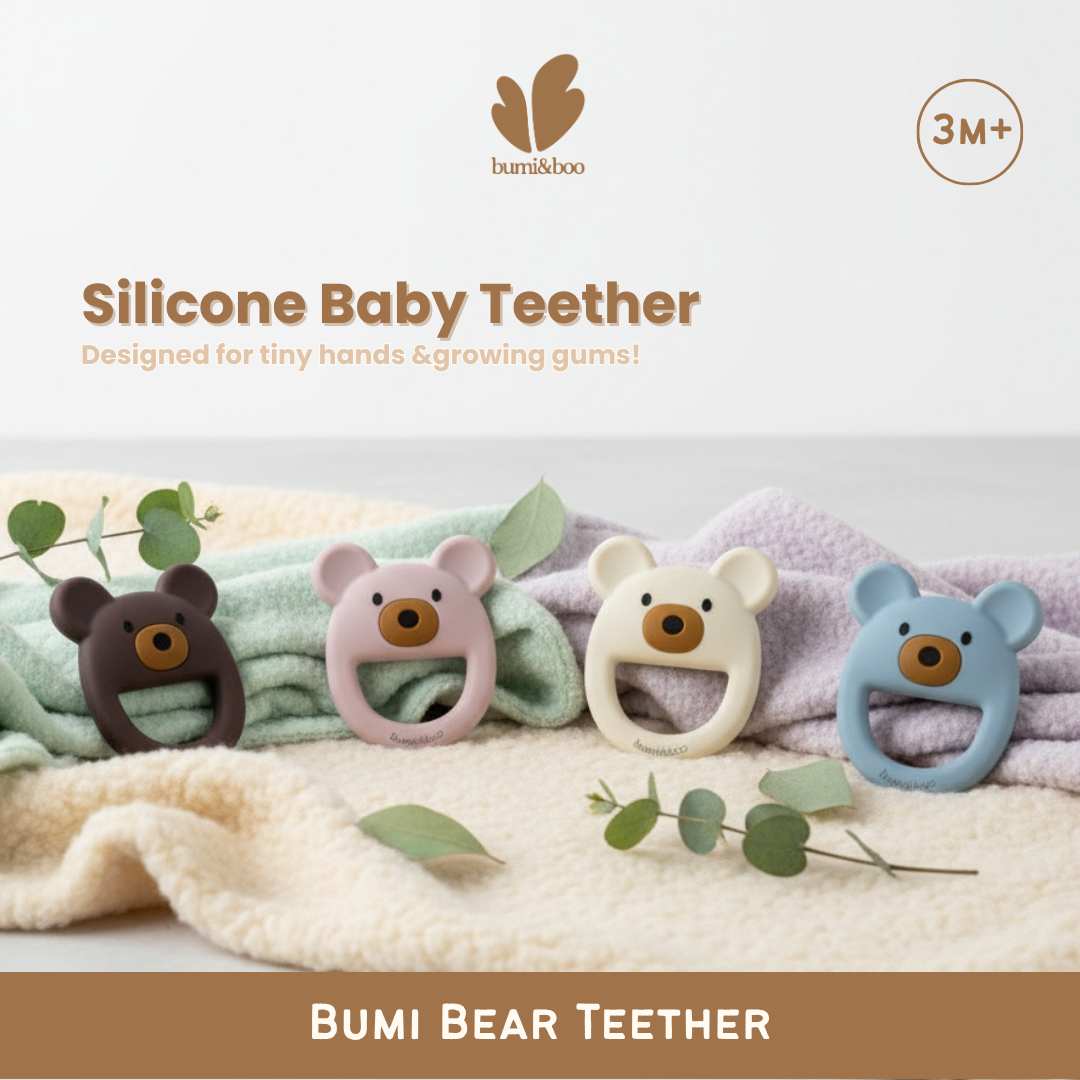 Premium Silicone Baby Teether - Bumi Bear Teether