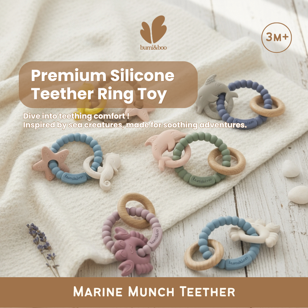 Premium Silicone Teether Ring Toy - Marine Munch Teether