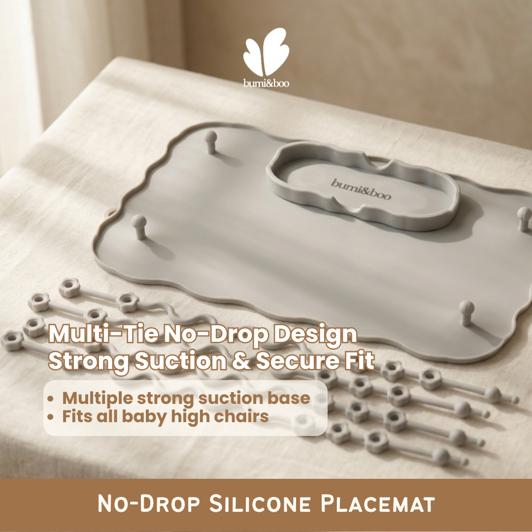 No Drop Silicone Placemat BLW Baby Feeding Toy Utensil Holder