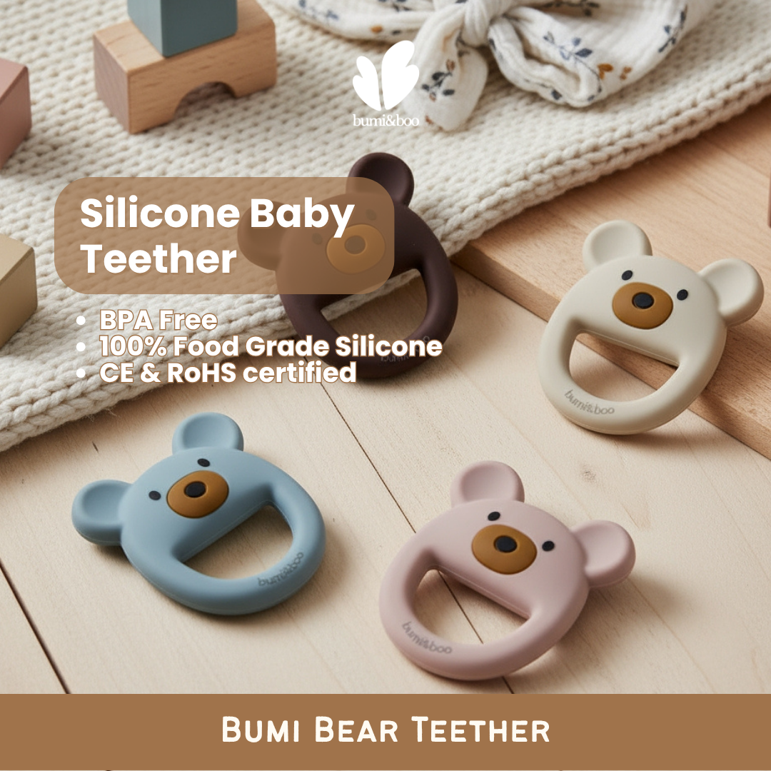 Premium Silicone Baby Teether - Bumi Bear Teether