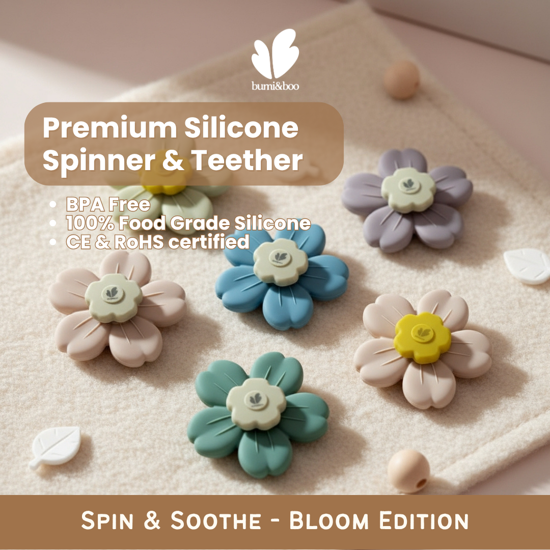 Premium Silicone Spinner & Teether - Spin & Soothe - Bloom Edition
