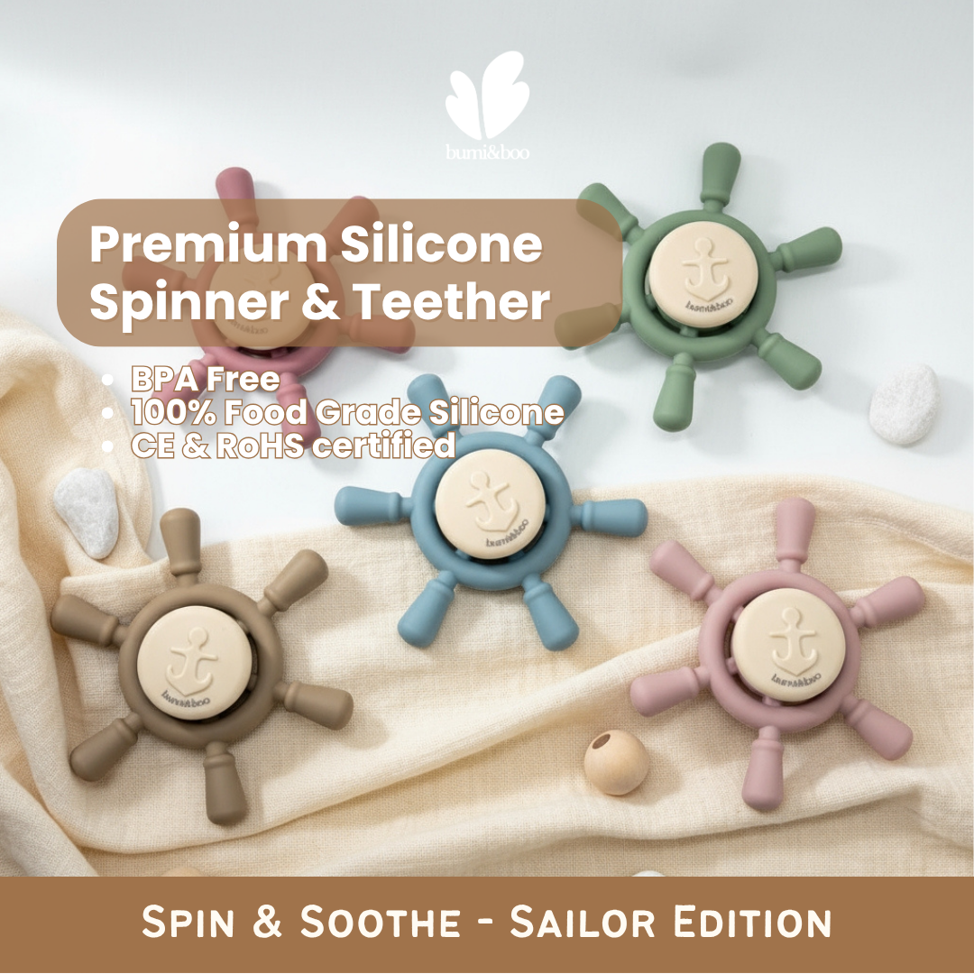 Premium Silicone Spinner & Teether - Spin & Soothe - Sailor Edition