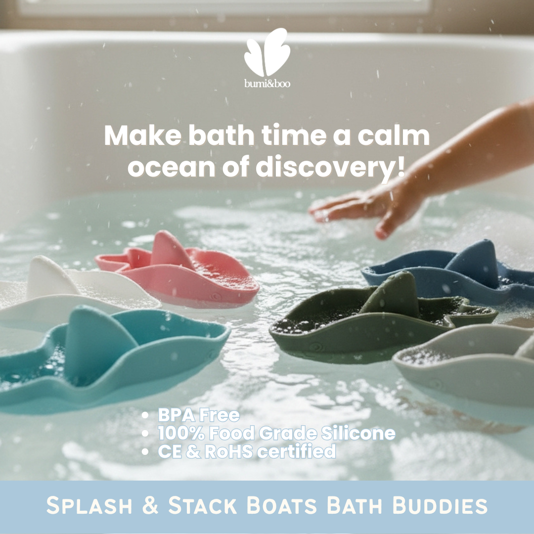 Silicone Stacking Bath Toy - Bumi&Boo Splash & Stack Bath Buddies