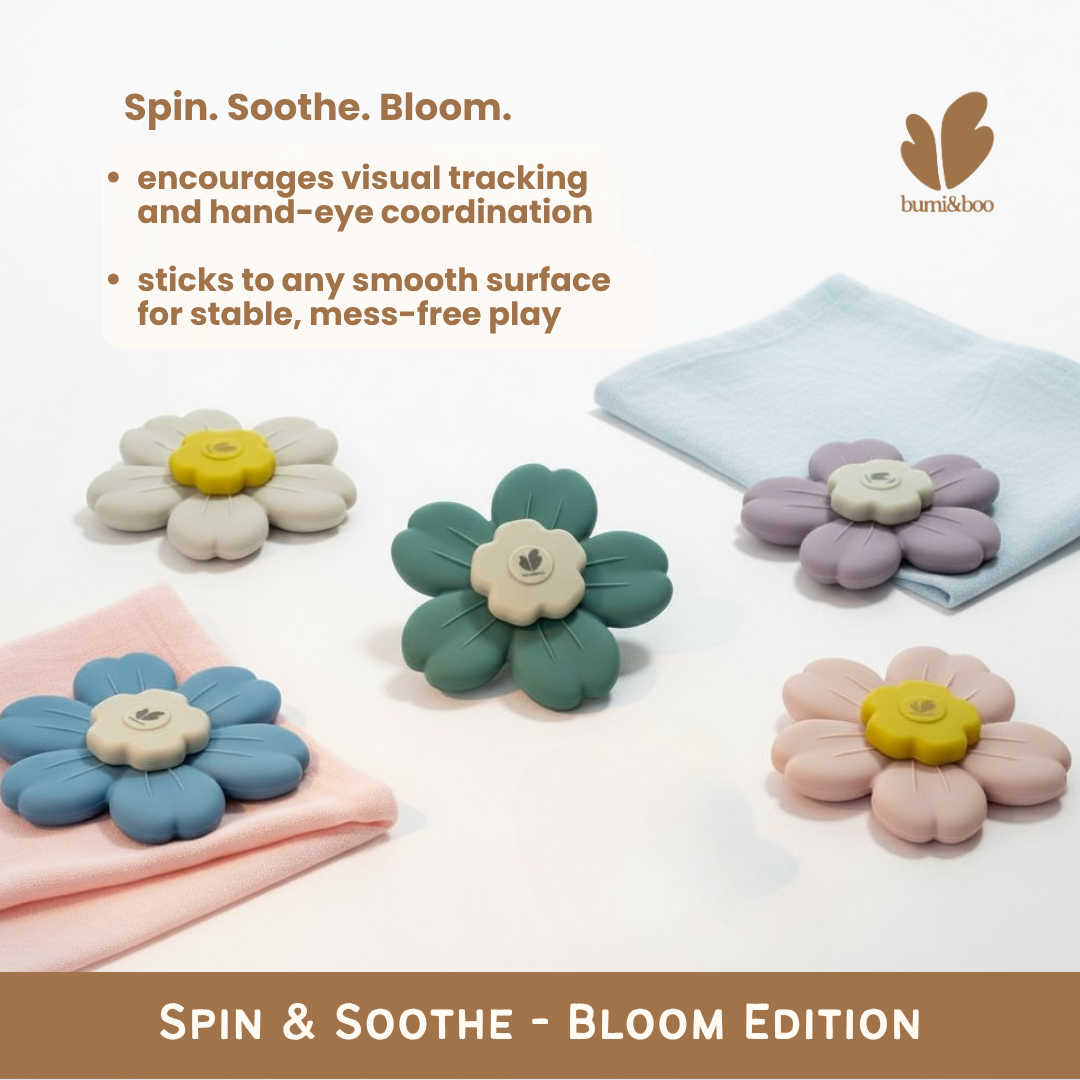 Premium Silicone Spinner & Teether - Spin & Soothe - Bloom Edition