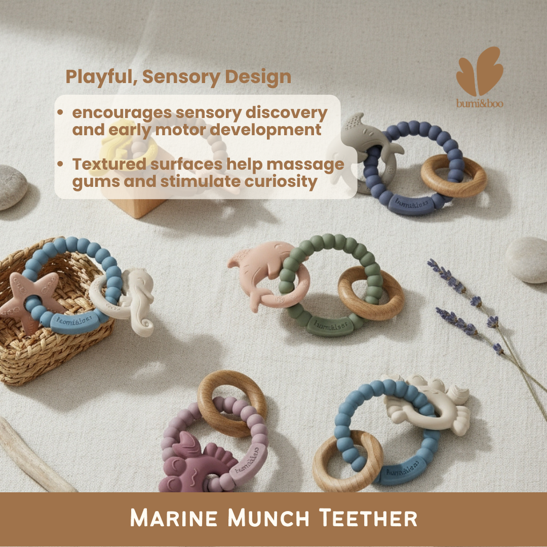 Premium Silicone Teether Ring Toy - Marine Munch Teether