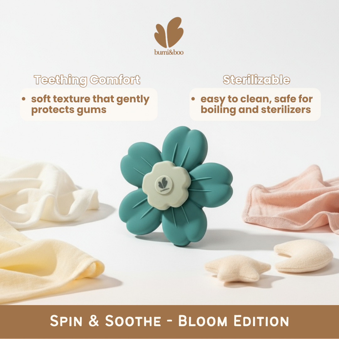 Premium Silicone Spinner & Teether - Spin & Soothe - Bloom Edition
