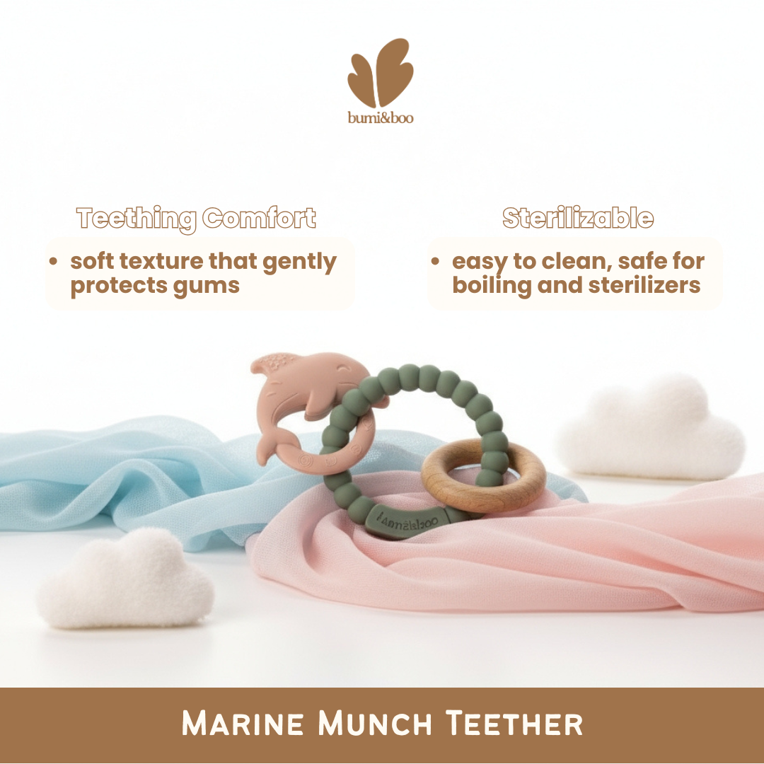 Premium Silicone Teether Ring Toy - Marine Munch Teether