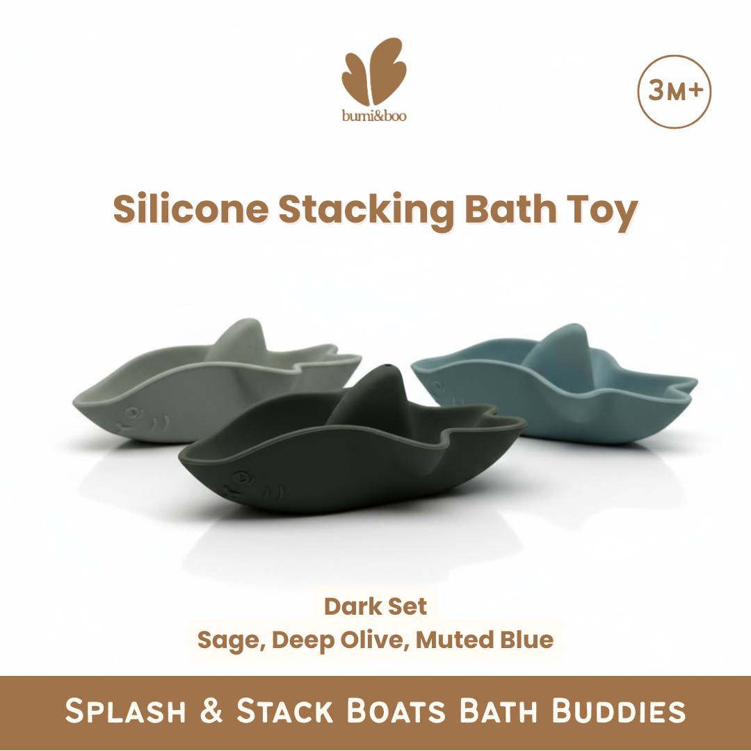 Silicone Stacking Bath Toy - Bumi&Boo Splash & Stack Bath Buddies