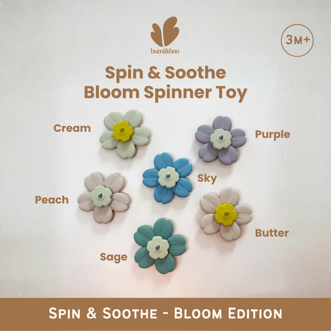 Premium Silicone Spinner & Teether - Spin & Soothe - Bloom Edition
