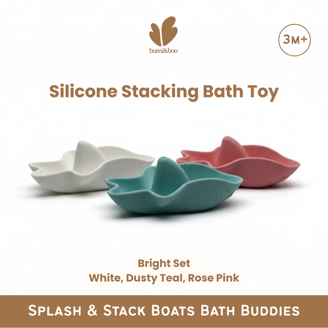 Silicone Stacking Bath Toy - Bumi&Boo Splash & Stack Bath Buddies